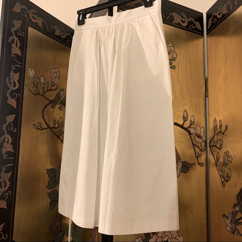 Zara Mid-length White Skirt with Pockets